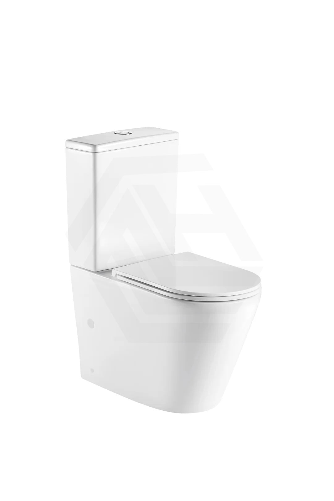 RIVO Rimless Tornado Back to Wall Toilet Suite Compact Design 615x390x840mm - Gloss White