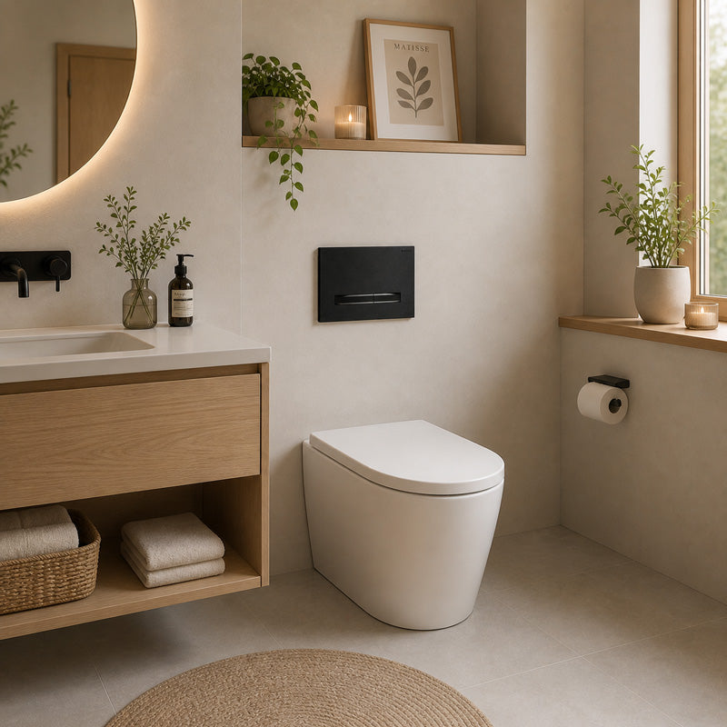 Geberit Sigma50 Toilet Button 115.671.QD.2 Fingerprint Resistant for Concealed Cistern 246x164x15mm - Brushed Black Chrome