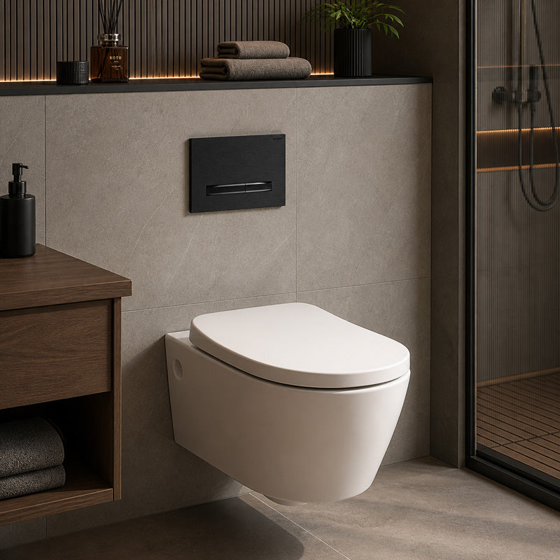 Geberit Sigma50 Toilet Button 115.671.QD.2 Fingerprint Resistant for Concealed Cistern 246x164x15mm - Brushed Black Chrome
