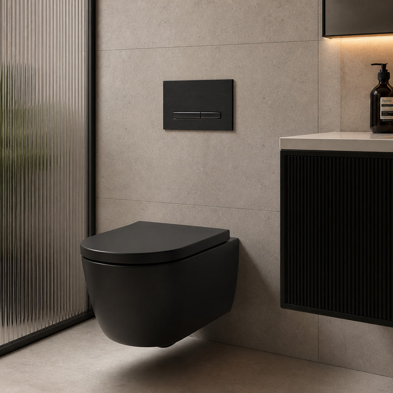 Geberit Sigma50 Toilet Button 115.671.QD.2 Fingerprint Resistant for Concealed Cistern 246x164x15mm - Brushed Black Chrome