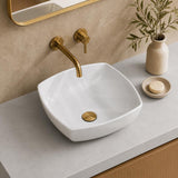 Above Counter Ceramic Basin Special Shape 430x430x135mm - Gloss White