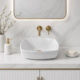 Above Counter Ceramic Basin Special Shape 430x430x135mm - Gloss White