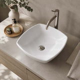 Above Counter Ceramic Basin Special Shape 430x430x135mm - Gloss White