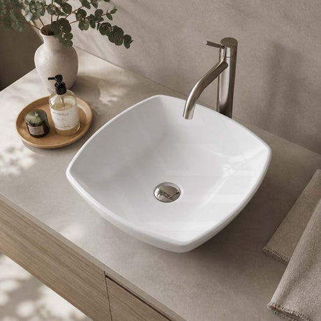 Above Counter Ceramic Basin Special Shape 430x430x135mm - Gloss White