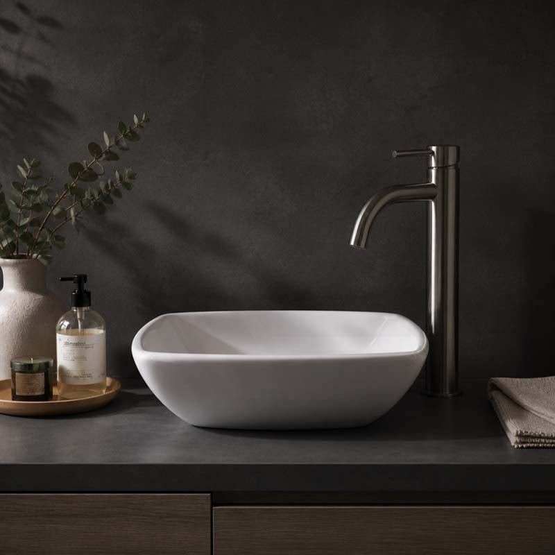 Above Counter Ceramic Basin Special Shape 430x430x135mm - Gloss White