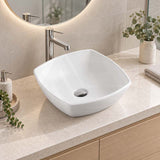 Above Counter Ceramic Basin Special Shape 430x430x135mm - Gloss White