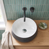 Round Above Counter Ceramic Counter Top Basin 400x400x150mm - Nero Grey