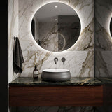 Round Above Counter Ceramic Counter Top Basin 400x400x150mm - Nero Grey