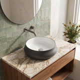 Round Above Counter Ceramic Counter Top Basin 400x400x150mm - Nero Grey