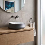 Round Above Counter Ceramic Counter Top Basin 400x400x150mm - Nero Grey