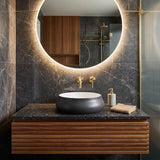 Round Above Counter Ceramic Counter Top Basin 400x400x150mm - Nero Grey