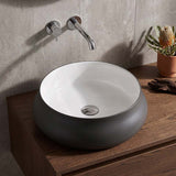 Round Above Counter Ceramic Counter Top Basin 400x400x150mm - Nero Grey