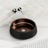410x410x140mm Round Art Black & Copper Above Counter Basin Counter Top