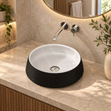 Round Above Counter Top Ceramic Basin 410x410x140mm - Matt Black & White