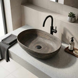 Oval Above Counter Ceramic Basin Art Basin 585x400x125mm - Natura Oak