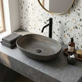 Oval Above Counter Ceramic Basin Art Basin 585x400x125mm - Natura Oak