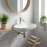Wall Hung Ceramic Oval Basin With Tap Hole 560x400x125mm - Gloss White