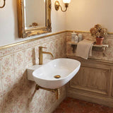Wall Hung Ceramic Oval Basin With Tap Hole 560x400x125mm - Gloss White