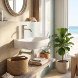 Wall Hung Ceramic Oval Basin With Tap Hole 560x400x125mm - Gloss White
