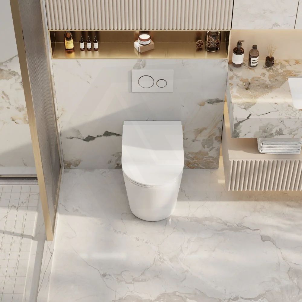 Zara99 Rimless Wall Faced Toilet Pan Only 580x360x430mm - Gloss White