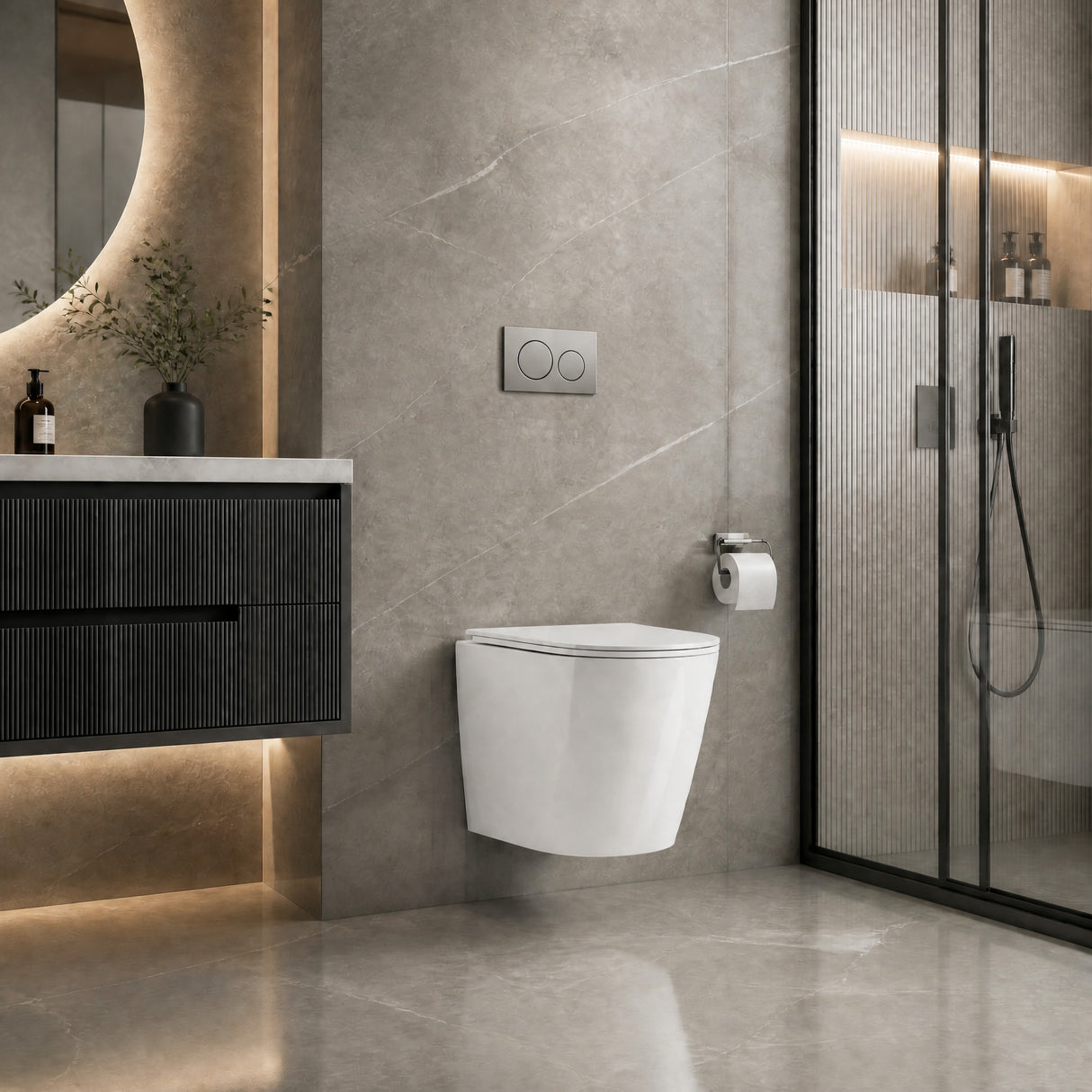 ZARA Rimless Wall Hung Toilet Pan Only with VORTEX Flushing Technology - Gloss White