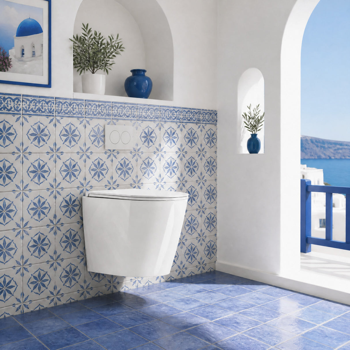 ZARA Rimless Wall Hung Toilet Pan Only with VORTEX Flushing Technology - Gloss White