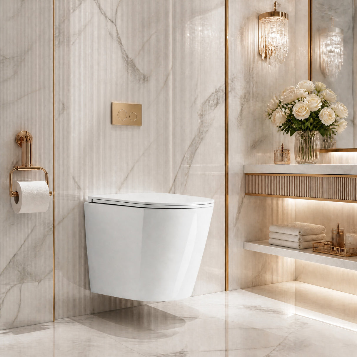 ZARA Rimless Wall Hung Toilet Pan Only with VORTEX Flushing Technology - Gloss White