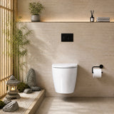 ZARA Rimless Wall Hung Toilet Pan Only with VORTEX Flushing Technology - Gloss White