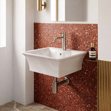 Zento Rectangle Ceramic Wall Hung Basin with Tap Hole 495x415x190mm - Gloss White