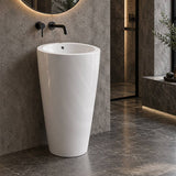 Freestanding Ceramic Basin With Tap Hole 550x515x850mm - Gloss White