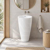 Freestanding Ceramic Basin With Tap Hole 550x515x850mm - Gloss White