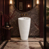 Freestanding Ceramic Basin With Tap Hole 550x515x850mm - Gloss White