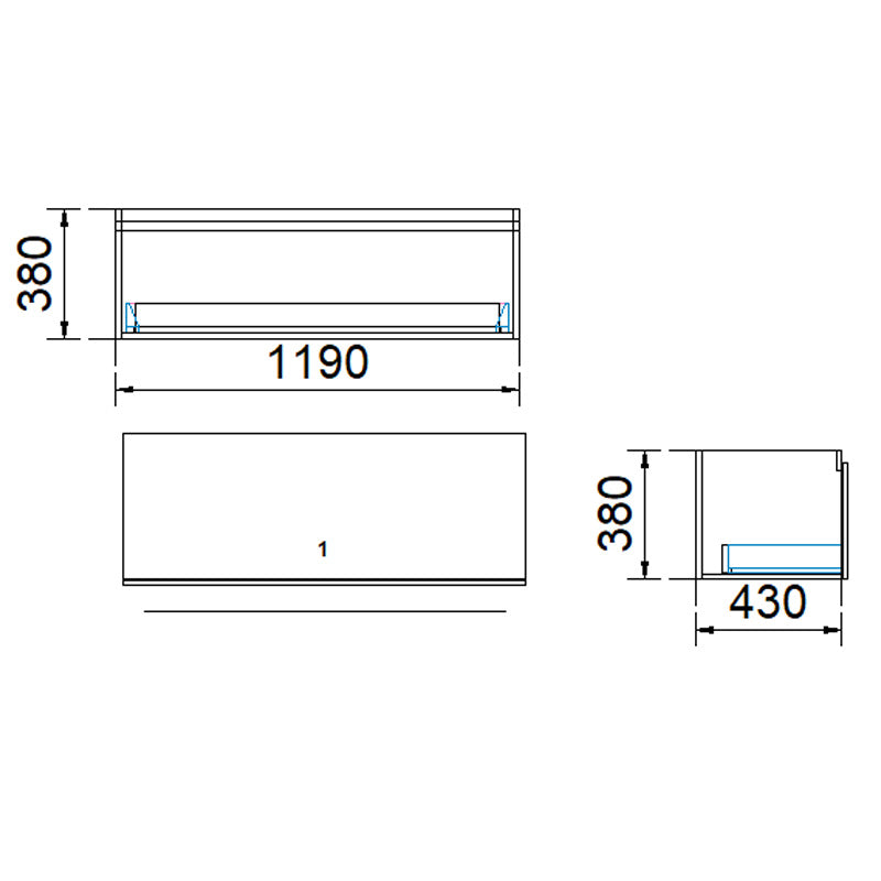1-Drawer Wall Hung Bathroom Floating Vanity Single Bowl Multi-Colour Cabinet Only 1200Mm 
