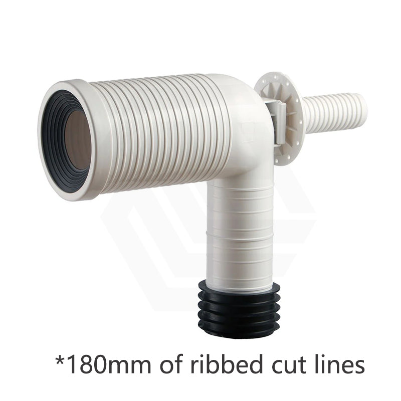 Toilet Suite S Trap Universal Extended Pan Connector 180mm Cut Lines
