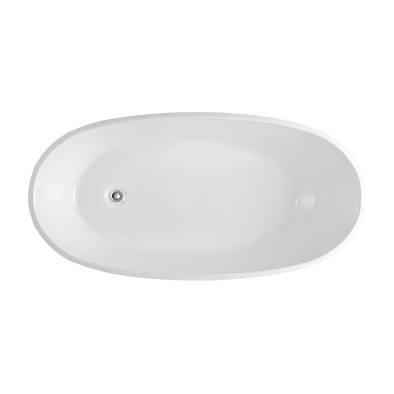 1690X775X585mm Veda Freestanding Acrylic Gloss White Bathtub Slim Edge No Overflow