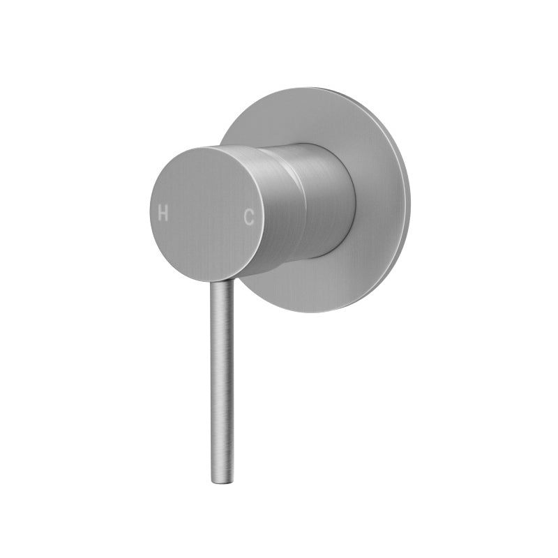 N#1(Nickel) Norico Round Brushed Nickel Shower/Bath Wall Mixer Solid Brass