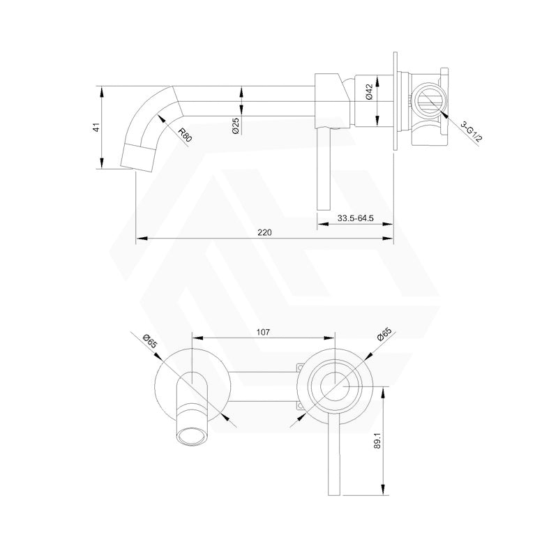 Aquaperla Round Bath/Basin Wall Mixer With Spout Set Available in Various Colors