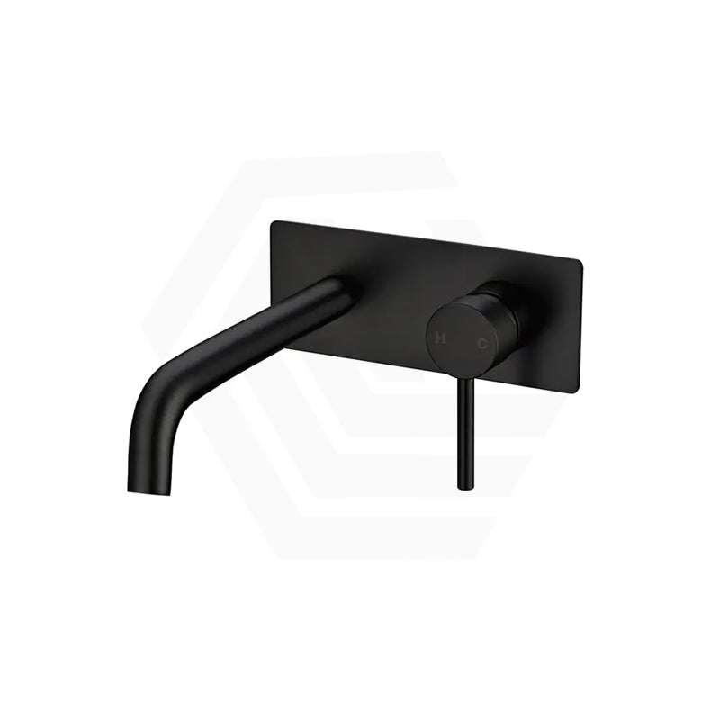 Norico Pentro Round Solid Brass Bath/Basin Wall Mixer with Spout Rectangle Plate Variant Colour Available