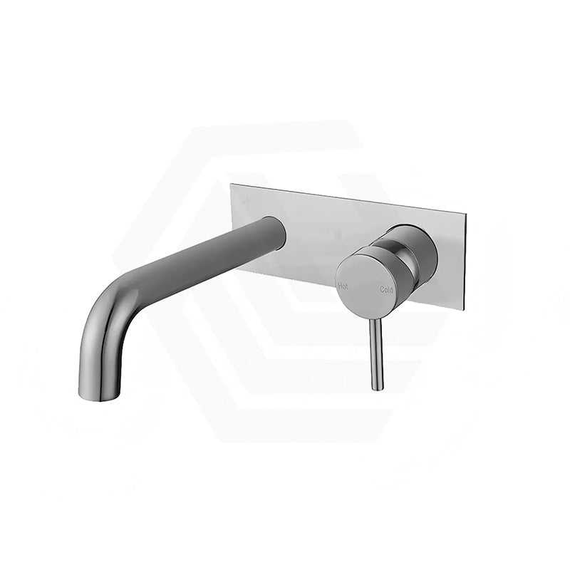 Norico Round Brushed Nickel Brass Bath/Basin Wall Mixer With Spout