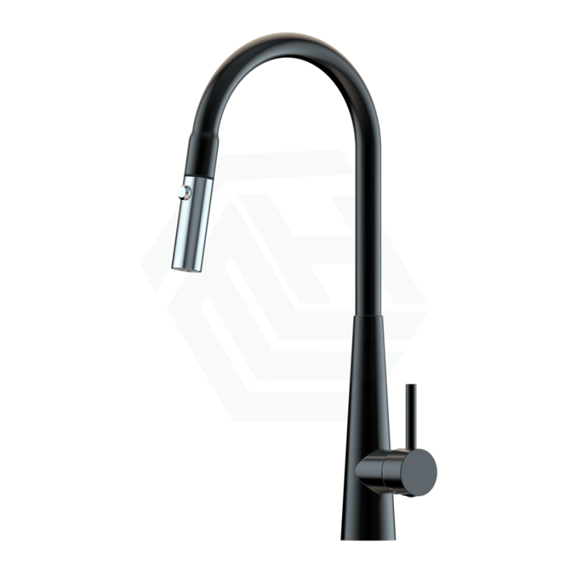 Xcel Black & Bling Stainless Steel Retractable Dual Spray Swivel Pull Out Mixer Tap Sink Mixers