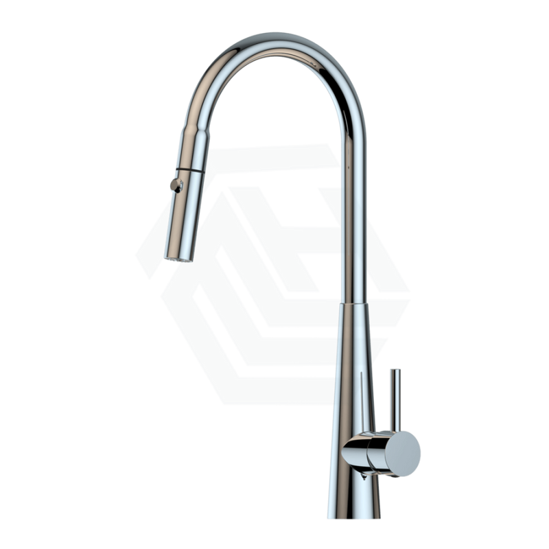 Xcel Polished Chrome Stainless Steel Gooseneck Retractable Dual Spray Swivel Pull Out Mixer Tap