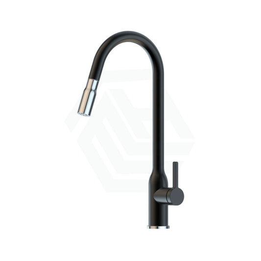 Xtravert Xpressfit Black & Bling Stainless Steel Tall Gooseneck Mini Pull Out Mixer Sink Mixers