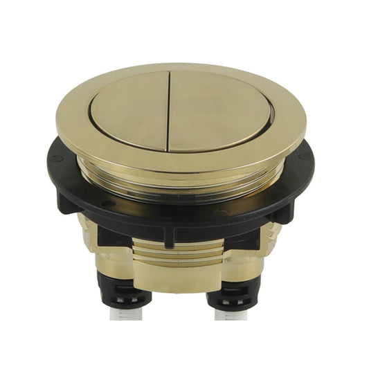 Yellow Gold Round Dual Flush Toilet Water Tank Press Button For About 46Mm Cistern Lid Hole None