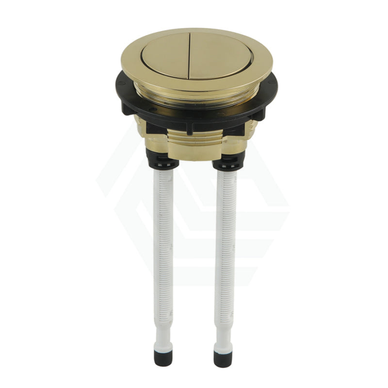 Yellow Gold Round Dual Flush Toilet Water Tank Press Button For About 46Mm Cistern Lid Hole Rod