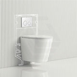 Zara Rimless Wall Hung Toilet Pan With Inwall Cistern Flush Button Suites