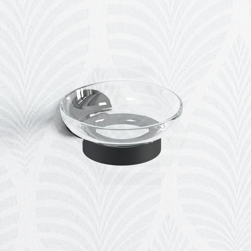 Zevi Self Adhesive Matt Black Glass Soap Dish Holder Wall Mounted Drill Free