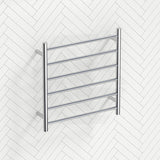 620X600X120Mm Round Chrome Electric Heated Towel Rack 6 Bars Stainless Steel Rails