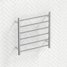620X600X120Mm Round Chrome Electric Heated Towel Rack 6 Bars Stainless Steel Rails