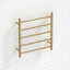 G#1(Gold) 620X600X120Mm Round Brushed Gold Electric Heated Towel Rack 6 Bars Stainless Steel Rails