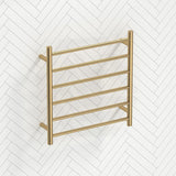 G#1(Gold) 620X600X120Mm Round Brushed Gold Electric Heated Towel Rack 6 Bars Stainless Steel Rails